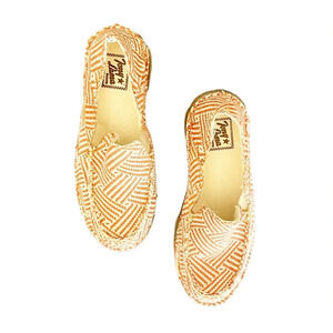 Tony Lama Shoes Women's 7 Moccsi Pumpkin Slip On Canvas Geometric